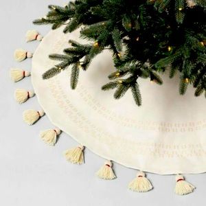 Hearth & Hand w/ Magnolia Christmas Tree Skirt Tassel Trim Embroidery Detail!